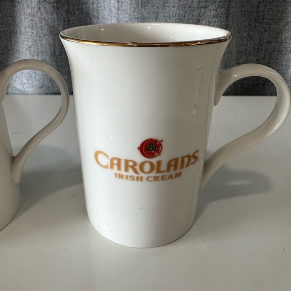 2 Carolyns Irish cream coffee mugs. White with gold rim. Collectors cup. New - Picture 8 of 8